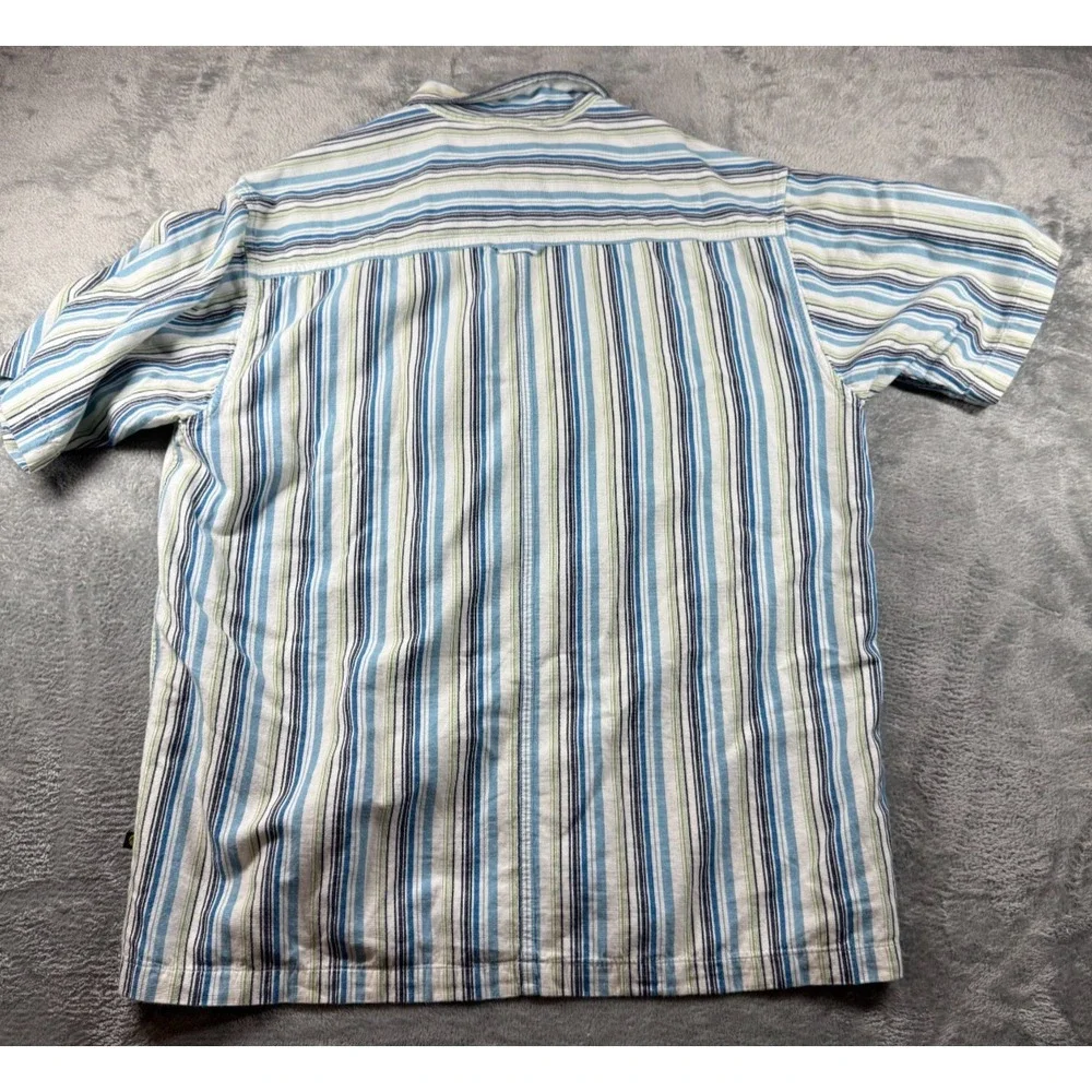 The North Face A5 Series Shirt Men's Large Striped Button Front Short Sleeve